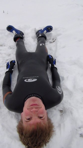 Wetsuit snow fun!