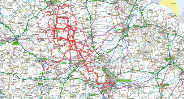 Place's I have cycled to from Little Bytham (updated 12/09/2010)