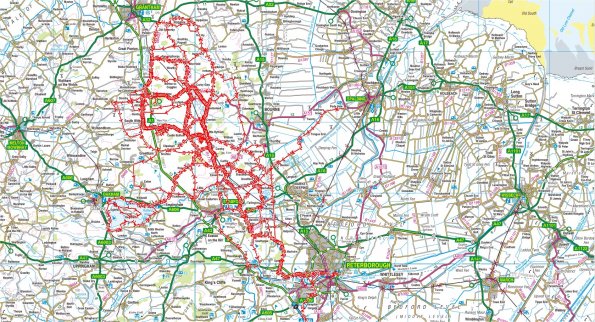 Place's I have cycled to from Little Bytham (updated 16/08/2010)
