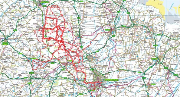 Place's I have cycled to from Little Bytham (updated 16/08/2010)