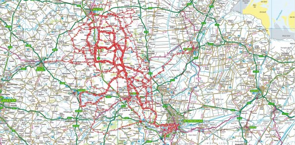 Place's I have cycled to from Little Bytham (updated 20/04/2011)