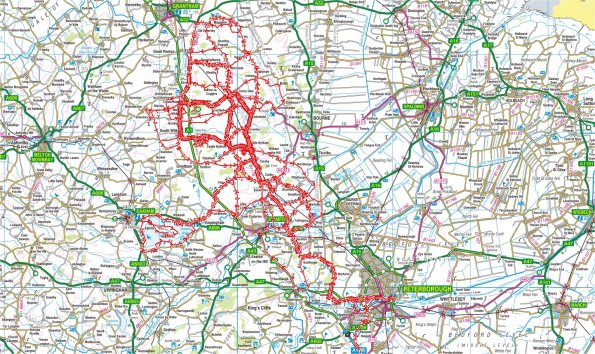 Place's I have cycled to from Little Bytham (updated 27/07/2010)