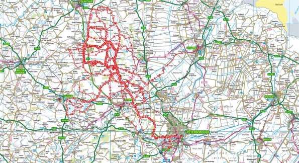 Place's I have cycled to from Little Bytham (updated 31/07/2010)