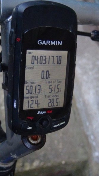 Garmin Edge 705 - showing 50.13 miles 