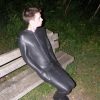 Nick helpless in neoprene sleepsack