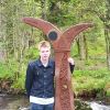 Myself and a milepost on the National Cycle Network