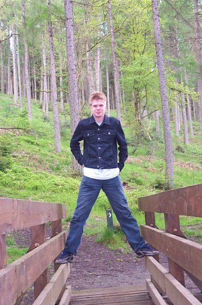 Standing on a bridge in Queen Elizabeth Forest Park