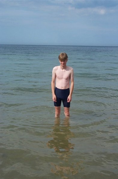 Sea fun wearing just cycling shorts
