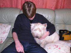Myself with the family dog Ghillie