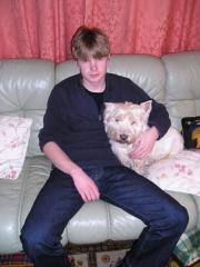 Myself with the family dog Ghillie