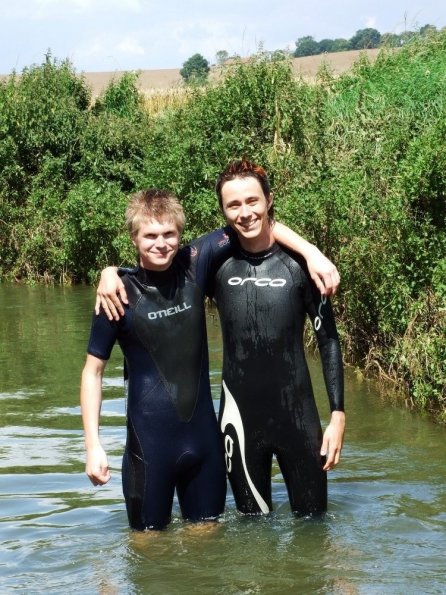 Lubor and myself having fun in wetsuits