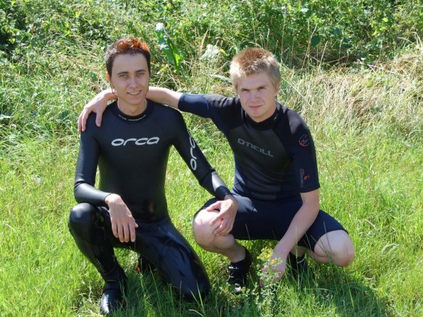 Lubor and myself having fun in wetsuits