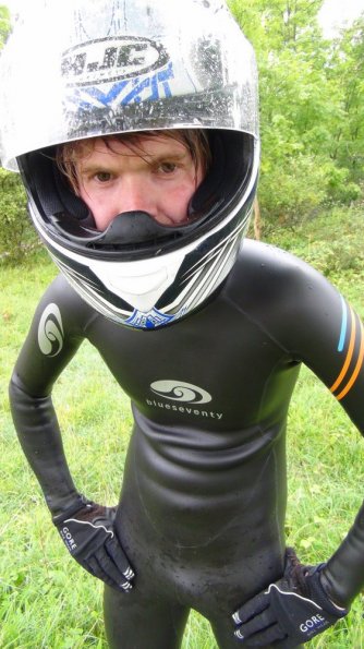 Wetsuit + HJC ZF-10 Karlie helmet