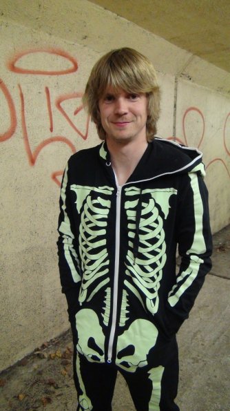 Black Skeleton Glow In The Dark All-In-One