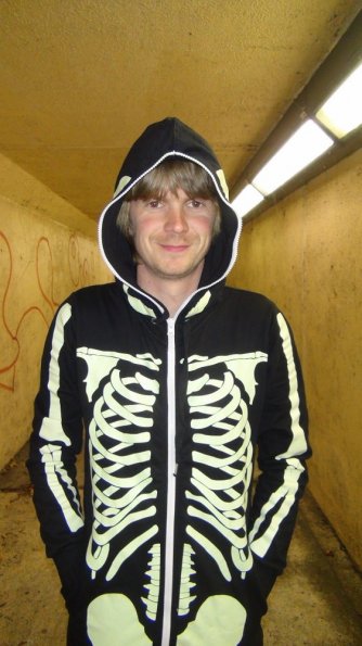 Black Skeleton Glow In The Dark All-In-One