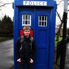 Myself in front of police box in Scotland