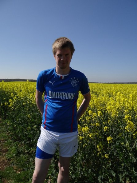 Rangers home shirt and shorts