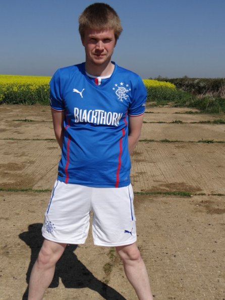Rangers home shirt and shorts