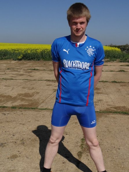 Rangers home shirt + Sondico Core 6 Lycra shorts