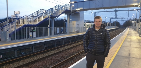 Myself at Robroyston railway station