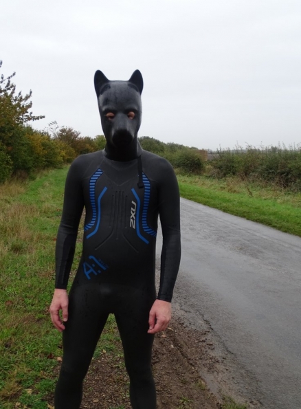 Pup hood and 2XU A:1 Active wetsuit