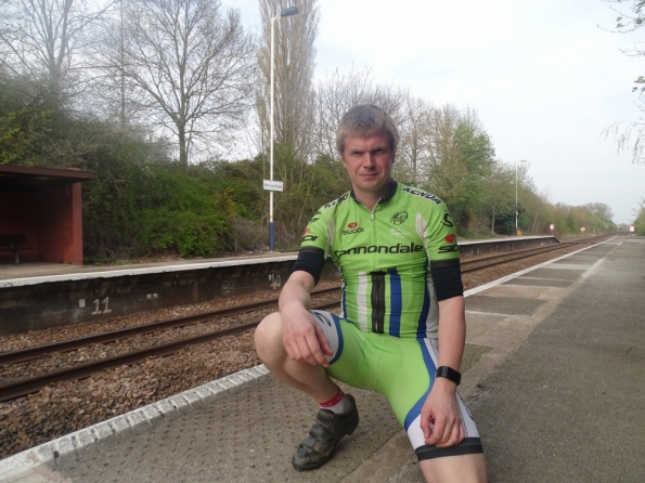 Myself at Elton and Orston railway station