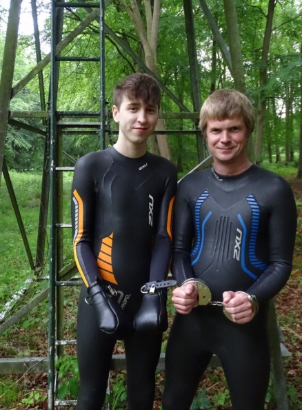 Matt G and myself both in wetsuits