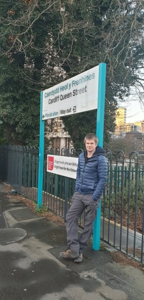 Myself at Cardiff Queen Street railway station