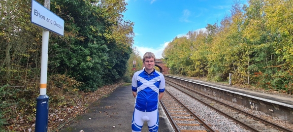 Myself at Elton and Orston railway station