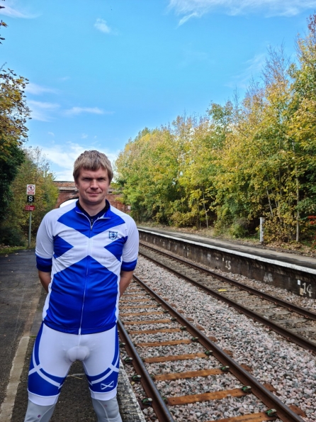 Myself at Elton and Orston railway station