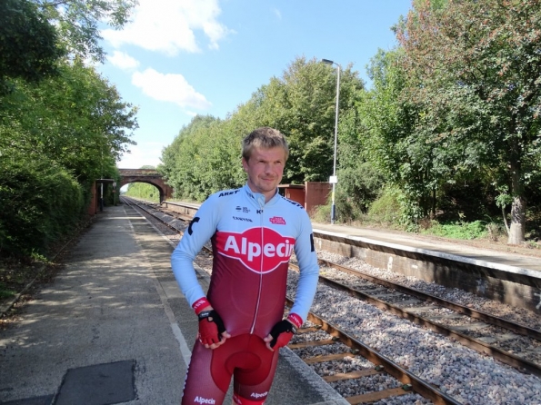 Myself at Elton and Orston railway station