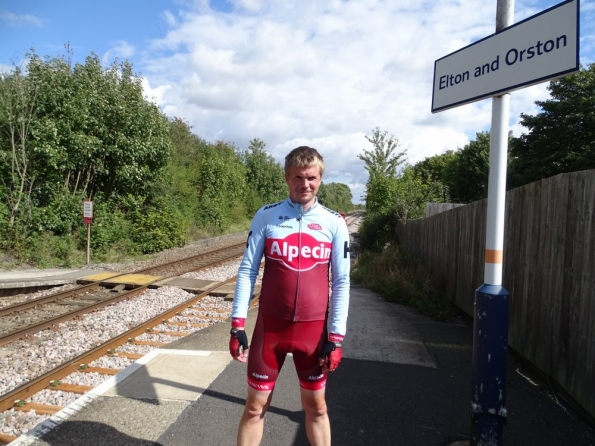 Myself at Elton and Orston railway station