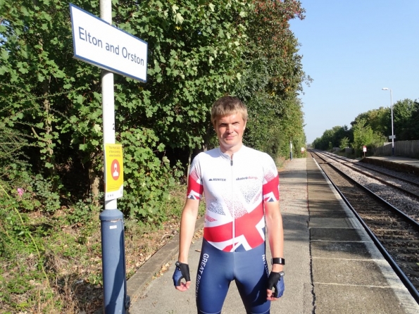 Myself at Elton and Orston railway station