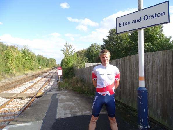 Myself at Elton and Orston railway station