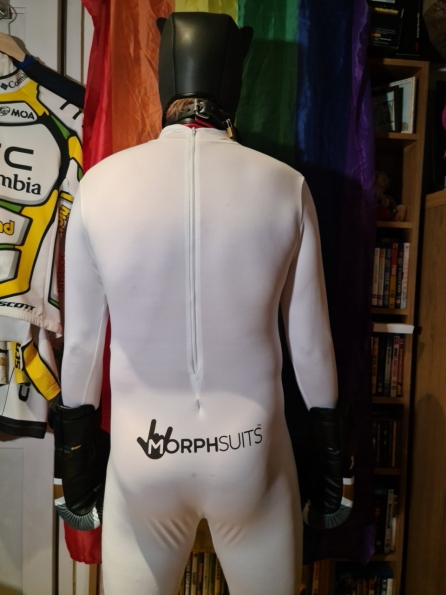 White Morphsuit and Neoprene Pup Hood