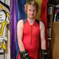 Synergy Red Trisuit and RDX Boxing Gloves