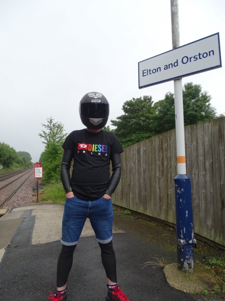 Wetsuit fun at railway station