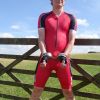 Synergy Red Cycling Skinsuit + Clejuso handcuffs