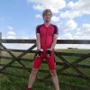 Synergy Red Cycling Skinsuit + Clejuso handcuffs