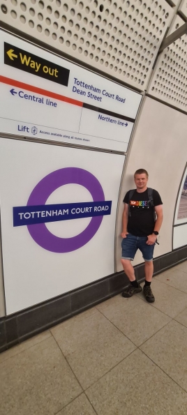 Myself at Tottenham Court Road railway station