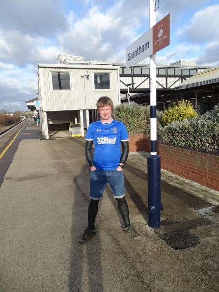 Wetsuit at Grantham railway station