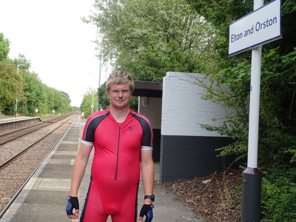 Myself at Elton and Orston railway station