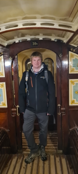 Old Glasgow subway train at the Riverside Museum