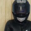 Black motorcycle helmet