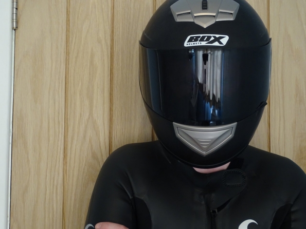 Black motorcycle helmet