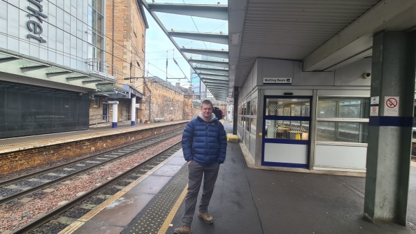 Myself at Edinburgh Haymarket railway station