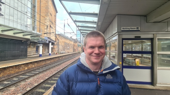 Myself at Edinburgh Haymarket railway station