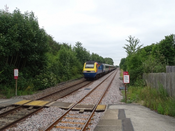 InterCity 125 passing Elton and Orston railway station