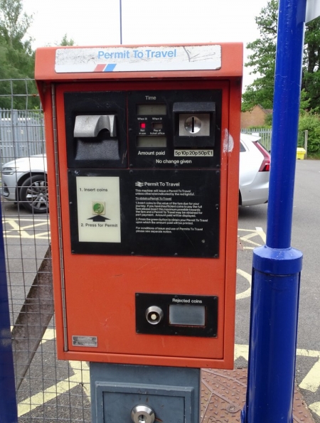 Permit to Travel machine at Lapworth railway station