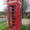 Red telephone box at Castle Bytham